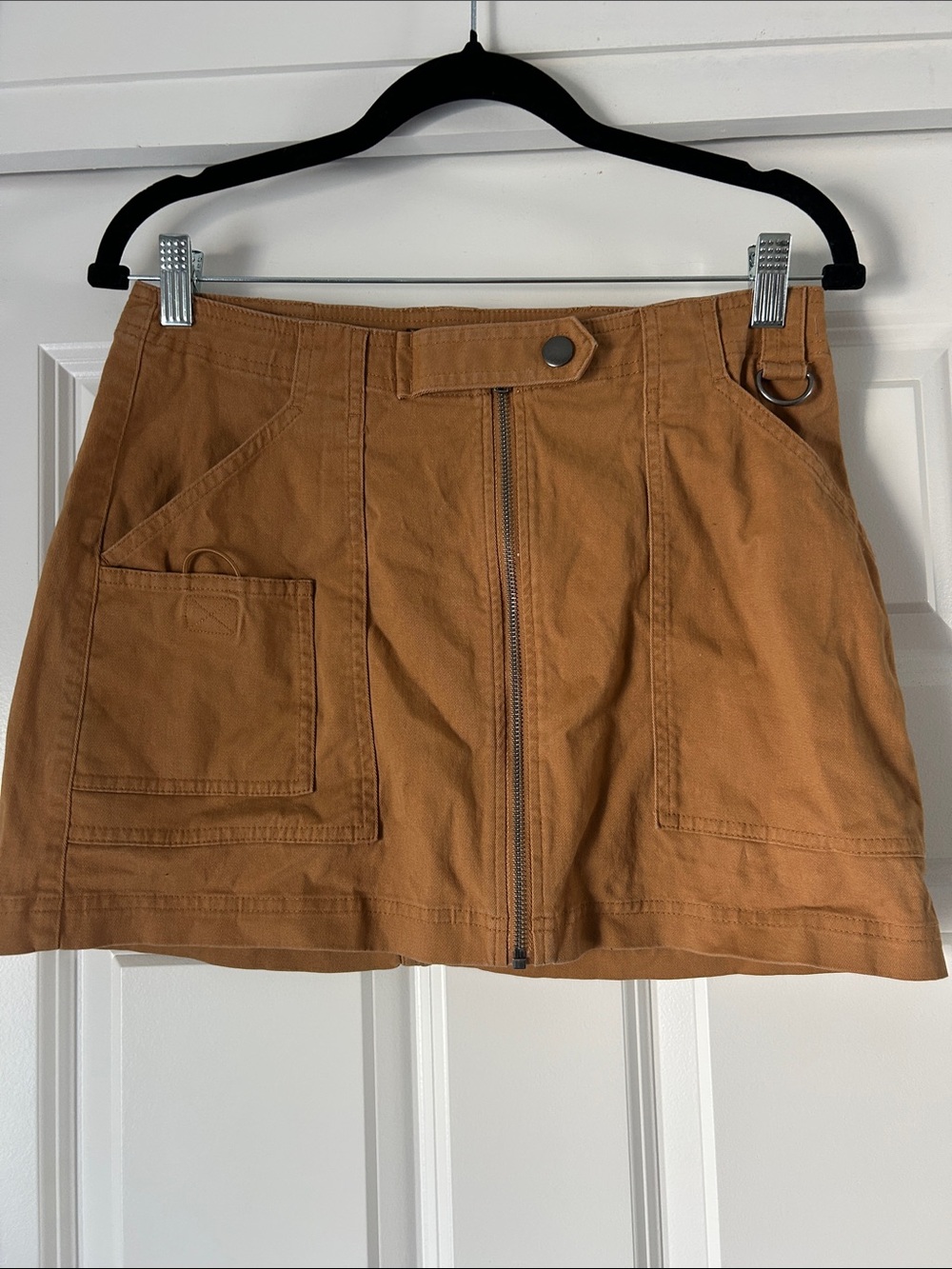 wild fable Chestnut Brown Front-Zip Mini Skirt